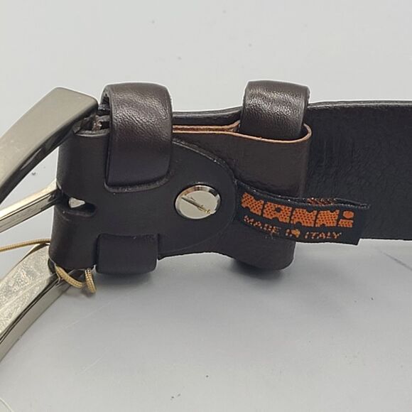 Nanni Classic Mens Belt Brown High Quality Leather Made In Italy Size 85/ 34 new - Picture 5 of 7